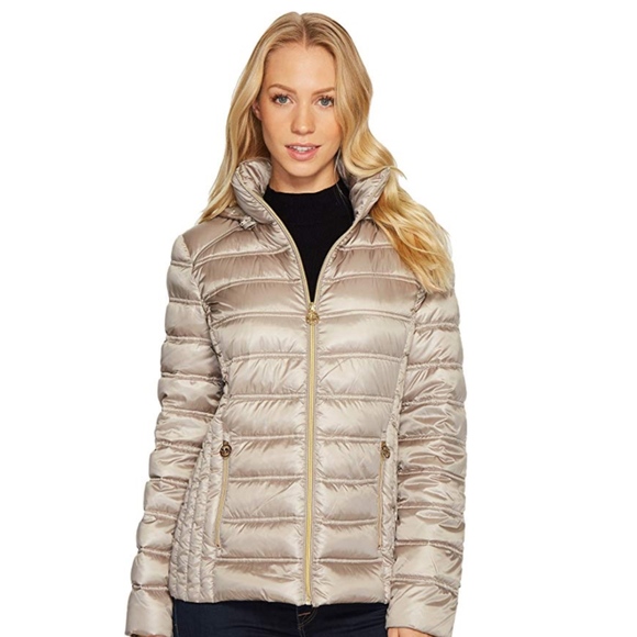 michael kors taupe puffer jacket